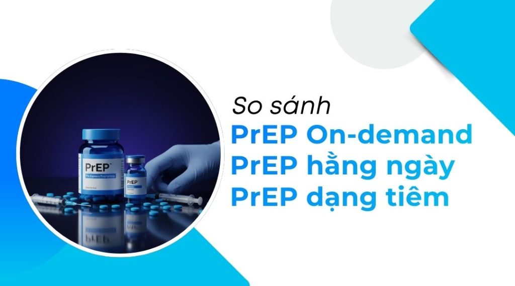 So sánh PrEP On-demand, PrEP hằng ngày và PrEP dạng tiêm